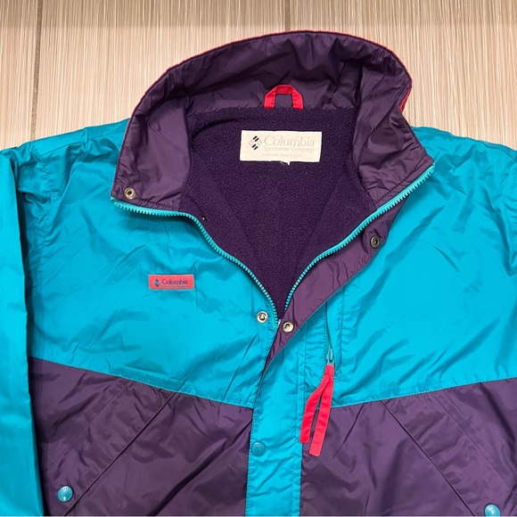 Vintage Columbia Ski Jacket Coat insulated warm winter 90s 80s turquoise purple - Picture 10 of 15